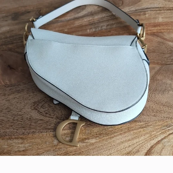 Christian Dior Cream Off White Saddle Bag Larger Size